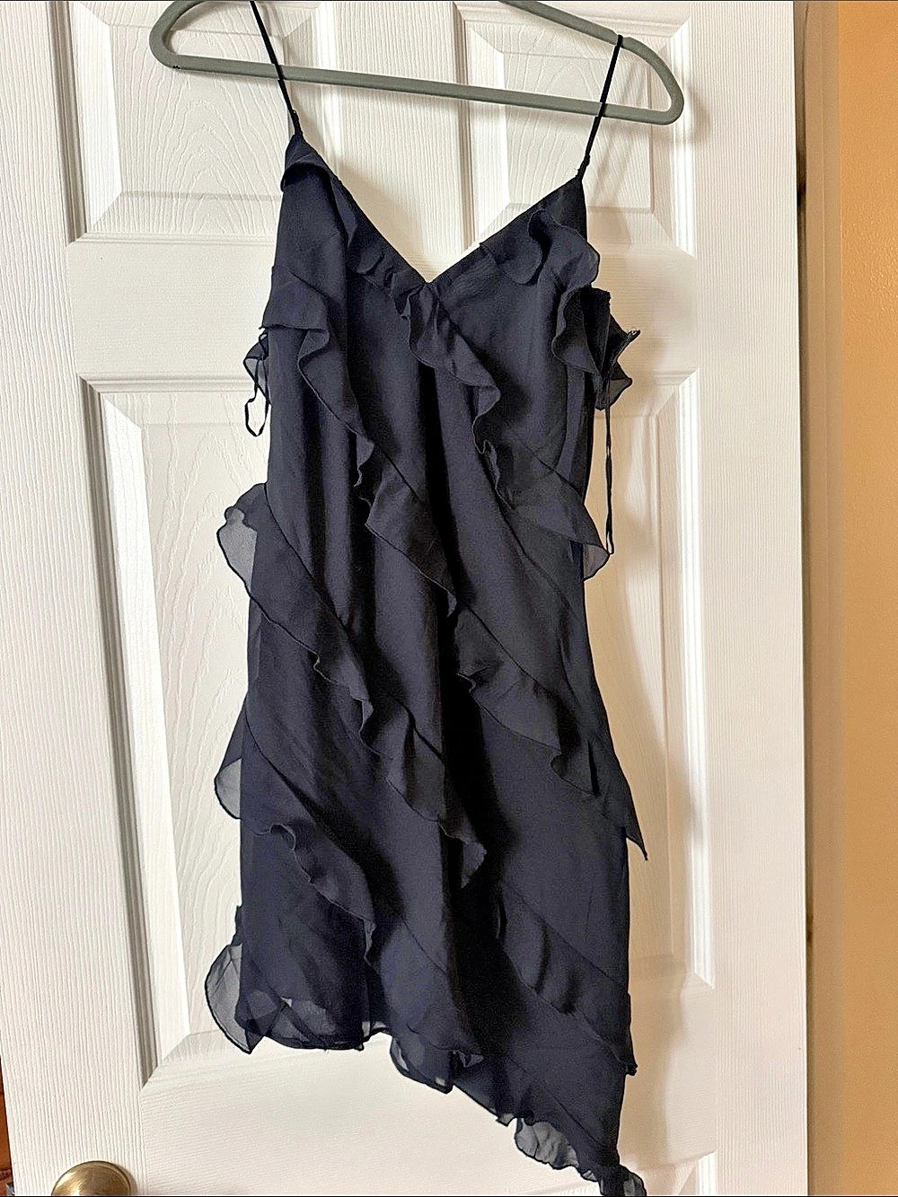 Abercrombie & Fitch Ruffle Mini Dress in Black Size Small
